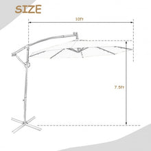 Load image into Gallery viewer, 10FT 360° Rotation Solar Powered LED Patio Offset Umbrella-Beige