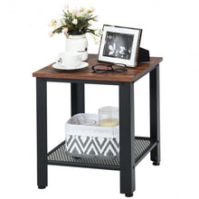 Load image into Gallery viewer, Industrial End Table 2-Tier Side Table-Black