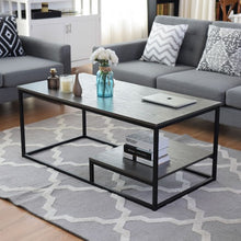 Load image into Gallery viewer, 2-Tier Cocktail Accent End Coffee Table w/ Shelf
