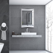 Load image into Gallery viewer, Stainless Steel Frame Floating Glass Rectangular Wall Mirror-36"