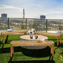 Load image into Gallery viewer, 52" Outdoor Acacia Wood Dining Bench Chair