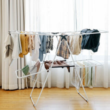 Load image into Gallery viewer, 2-Level Foldable Clothes Drying with Height-Adjustable Gullwing