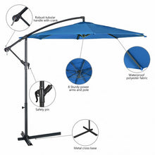 Load image into Gallery viewer, 10' Patio Outdoor Sunshade Hanging Umbrella-Blue
