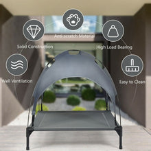 Load image into Gallery viewer, Portable Elevated Outdoor Pet Bed with Removable Canopy Shade-36"