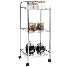 Load image into Gallery viewer, 3-Tier Multifunction Mesh Wire Rolling Cart