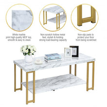 Load image into Gallery viewer, Modern Coffee Table Faux Marble Top Accent Cocktail Table