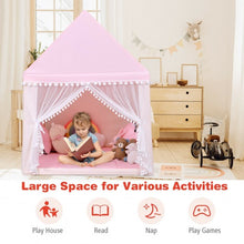 Load image into Gallery viewer, Kids Play Tent Large Playhouse Children Play Castle Fairy Tent Gift w/ Mat-Pink
