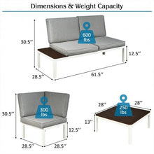 Load image into Gallery viewer, 4PCS Patio Aluminum Conversation Furniture Set