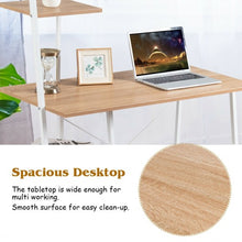 Load image into Gallery viewer, Computer Desk with Shelves Study Writing Desk Workstation Bookshelf-Natural