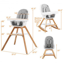 Load image into Gallery viewer, 3-in-1 Convertible Wooden Baby High Chair-Gray
