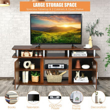 Load image into Gallery viewer, 63" TV Entertainment Console Center with 2 Cabinets-Walnut