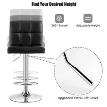 Load image into Gallery viewer, Adjustable Swivel Bar Stool with PU Leather-Black