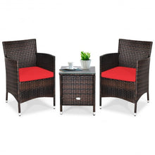 Load image into Gallery viewer, 3 pcs Outdoor Rattan Wicker Furniture Set-Red
