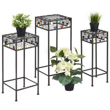 Load image into Gallery viewer, 3 pcs Square Ceramic Beads Decor Metal Plant Stand