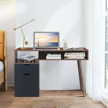 Load image into Gallery viewer, Computer Desk PC Writing Table Drawer and Cabinet with Wood Legs