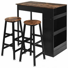 Load image into Gallery viewer, 3 Pieces Bar Table Set with Storage