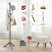 Load image into Gallery viewer, Adjustable Wooden Tree Coat Rack with 8 Hooks-Gray