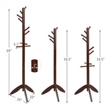 Load image into Gallery viewer, Wooden Free Standing Coat Rack -Walnut