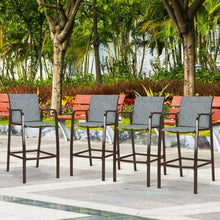 Load image into Gallery viewer, 4 PCS Counter Height Stool Patio Chair-Gray