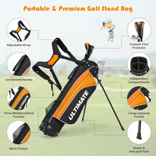 Load image into Gallery viewer, Set of 5 Ultimate 31" Portable Junior Complete Golf Club Set for Kids Age 8+ -Orange
