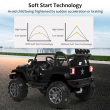 Load image into Gallery viewer, 12V Kids Remote Control Riding Truck Car with LED Lights-Black
