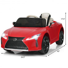 Load image into Gallery viewer, Kids Ride Lexus LC500 Licensed Remote Control Electric Vehicle-Red