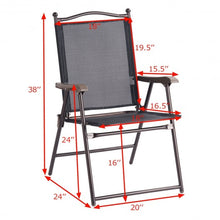 Load image into Gallery viewer, Set of 2 Patio Folding Sling Back Camping Deck Chairs-Black
