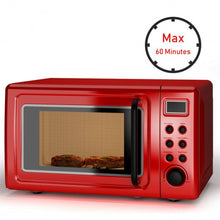 Load image into Gallery viewer, 700W Glass Turntable Retro Countertop Microwave Oven-Red