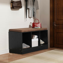 Load image into Gallery viewer, 3-Cube Storage Box Organizer Shoe Bench with Padded Cushion