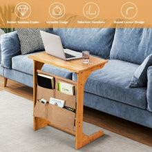 Load image into Gallery viewer, Bamboo Sofa Table End Table Bedside Table with Storage Bag