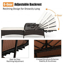 Load image into Gallery viewer, PE Rattan Chaise Lounge Chair Arm Chair Recliner Adjustable with Pillow