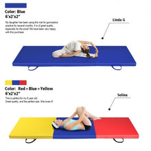 Load image into Gallery viewer, 6' x 2' Exercise Tri-Fold Gymnastics Mat w/ Carrying Handles-Multicolor