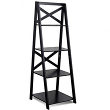 Load image into Gallery viewer, 4-Tier Leaning Free Standing Ladder Shelf Bookcase