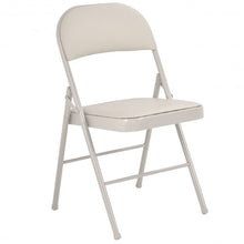 Load image into Gallery viewer, Set of 4 Black/Beige Folding Chairs-Beige