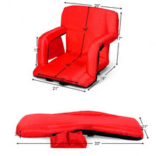 Load image into Gallery viewer, Stadium Seat Portable Chair with Backs and Padded Cushion-Red