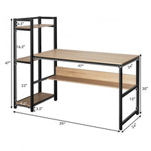 Load image into Gallery viewer, 59" Computer Desk Home Office Workstation 4-Tier Storage Shelves-Natural