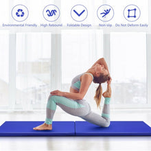 Load image into Gallery viewer, 6� x 24" x 1.5'' Thick Two Folding Panel Gymnastics Mat-Blue
