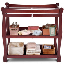 Load image into Gallery viewer, Sleigh Style Baby Changing Table Nursery Diaper Station-Cherry