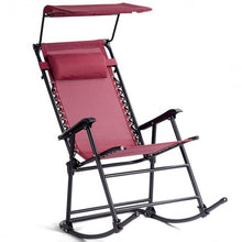 Load image into Gallery viewer, Zero Gravity Folding Rocking Chair Rocker Porch-Wine