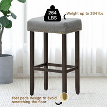 Load image into Gallery viewer, Set of 2 Nailhead Saddle Bar Stools 29" Height
