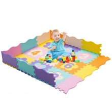Load image into Gallery viewer, 75 Pieces Baby Foam Interlocking Play Mat with Fence with Detachable Numbers