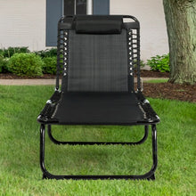 Load image into Gallery viewer, Foldable Camping Patio Chaise Lounge Chair-Black