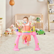 Load image into Gallery viewer, 2-in-1 Baby Jumperoo Adjustable Sit-to-stand Activity Center-Pink