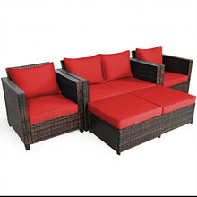 Load image into Gallery viewer, 5 Pcs Patio Cushioned Rattan Furniture Set-Red