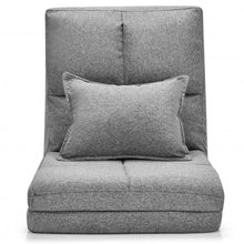 Load image into Gallery viewer, Fold Down Flip Convertible Sleeper Couch with Pillow-Gray