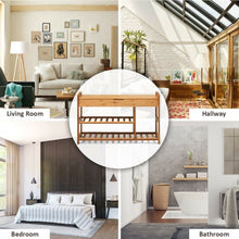 Load image into Gallery viewer, 3-Tier Bamboo Shoe Bench Entryway Storage Rack-Beige