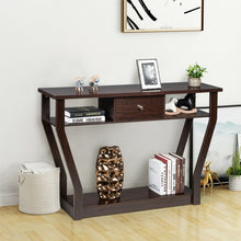 Load image into Gallery viewer, Modern Sofa Accent Table with Drawer-Brown