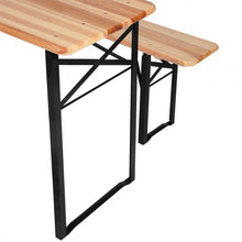 Load image into Gallery viewer, 3 pcs Folding Wooden Picnic Table Bench Set