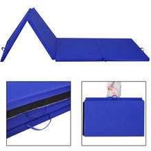 Load image into Gallery viewer, 4'x10'x2" Thick Folding Panel Gymnastics Mat-Blue