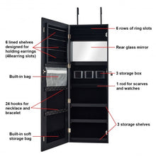 Load image into Gallery viewer, Lockable Storage Jewelry Cabinet with Frameless Mirror-Black